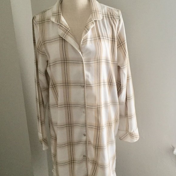 Soft Surroundings Cosy Soft Plaid Nightshirt Size Medium - Picture 1 of 7